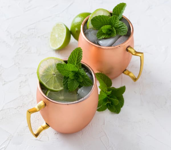 Minted Moscow mule cocktail