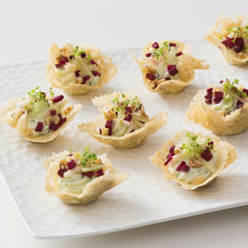 Parmesan baskets with goat's cheese mousse