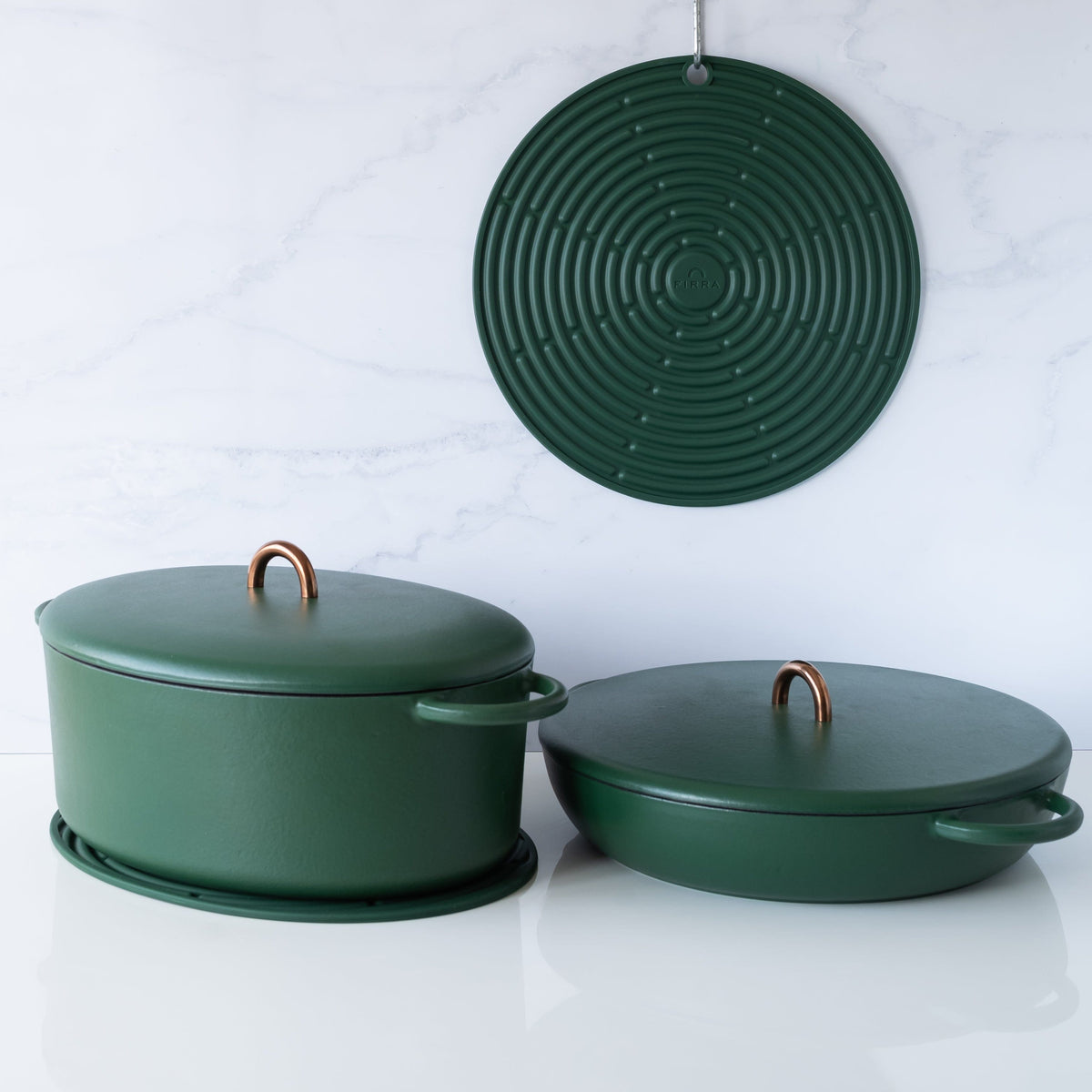 Silicone Trivet Mat Set Cast Iron Pot Holders + Hot Pads