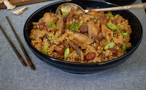 Chicken mushroom and Chinese sausage rice