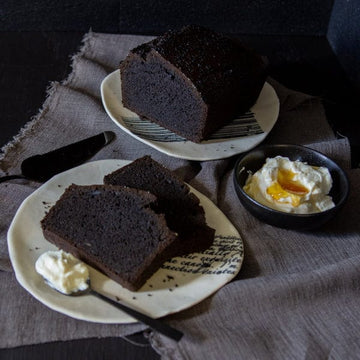 Black tahini banana bread