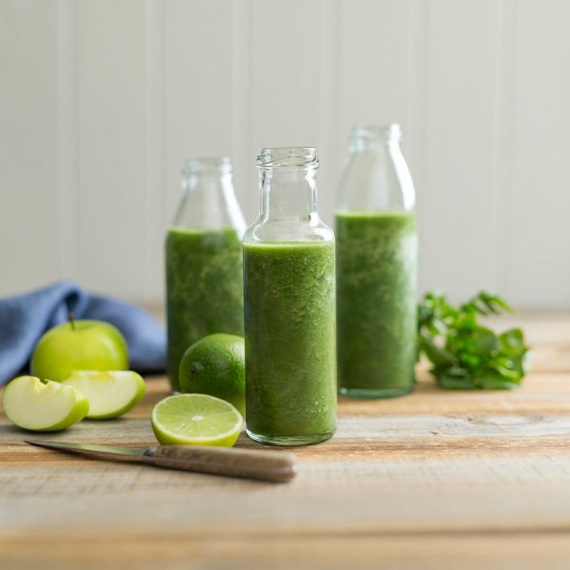 Green juice in jars