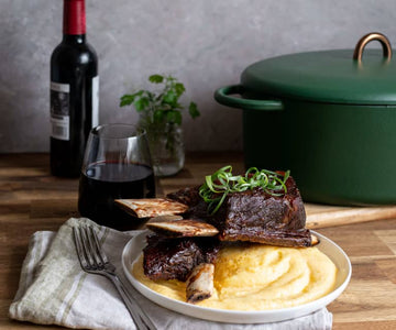 Sweet and spicy beef short ribs with polenta