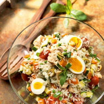 Rice Salad with Eggs and Tuna
