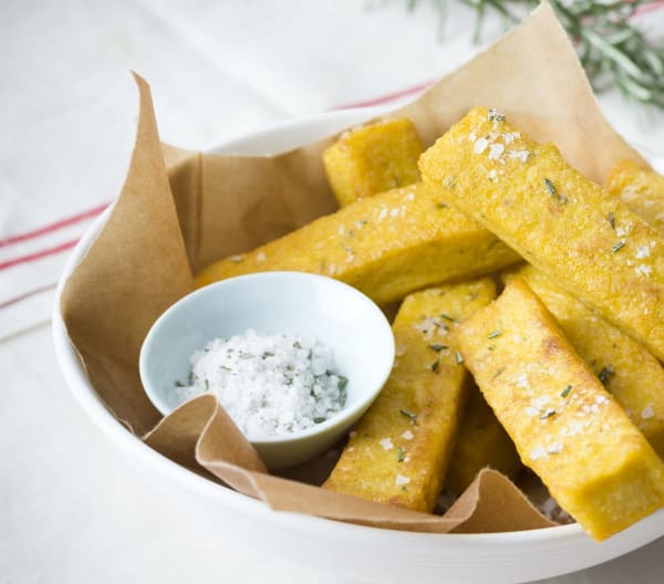 Rosemary and thyme polenta chips