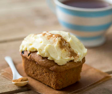 Spiced pumpkin mini loaves with cream cheese frosting