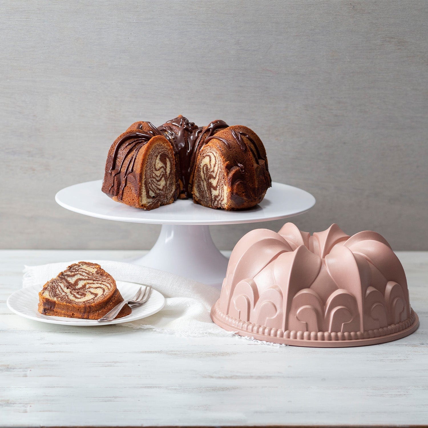 Bundt Cake Tin Rose Gold Non stick Bundt Tin