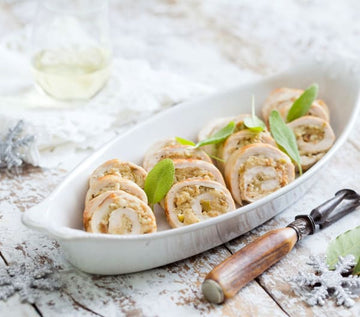 Turkey breast roulade with apple and sage stuffing