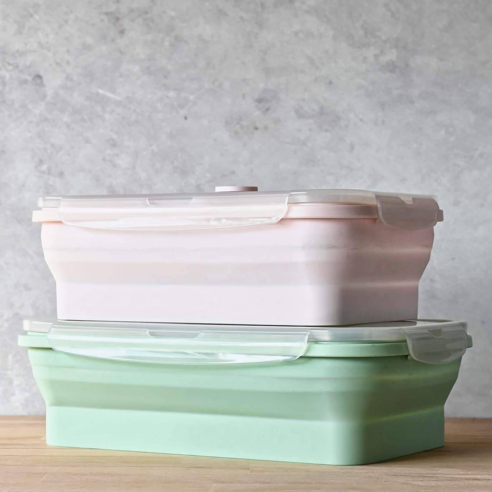 Thermomix-New-Zealand TheMix Shop Food Stackers Extra Large Set Storage Pink and Green