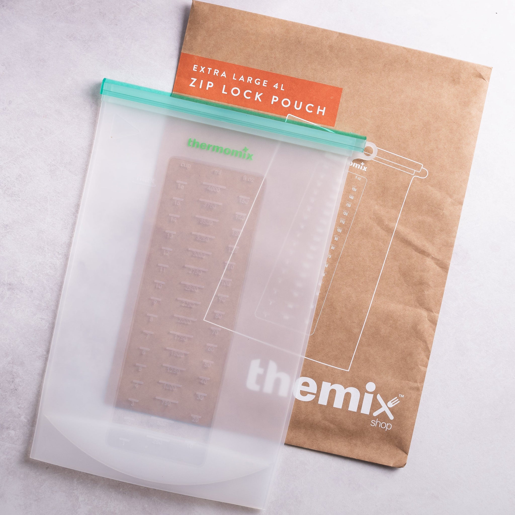 Thermomix-New-Zealand TheMix Shop Zip Lock Pouch Storage Green Extra Large (4L)