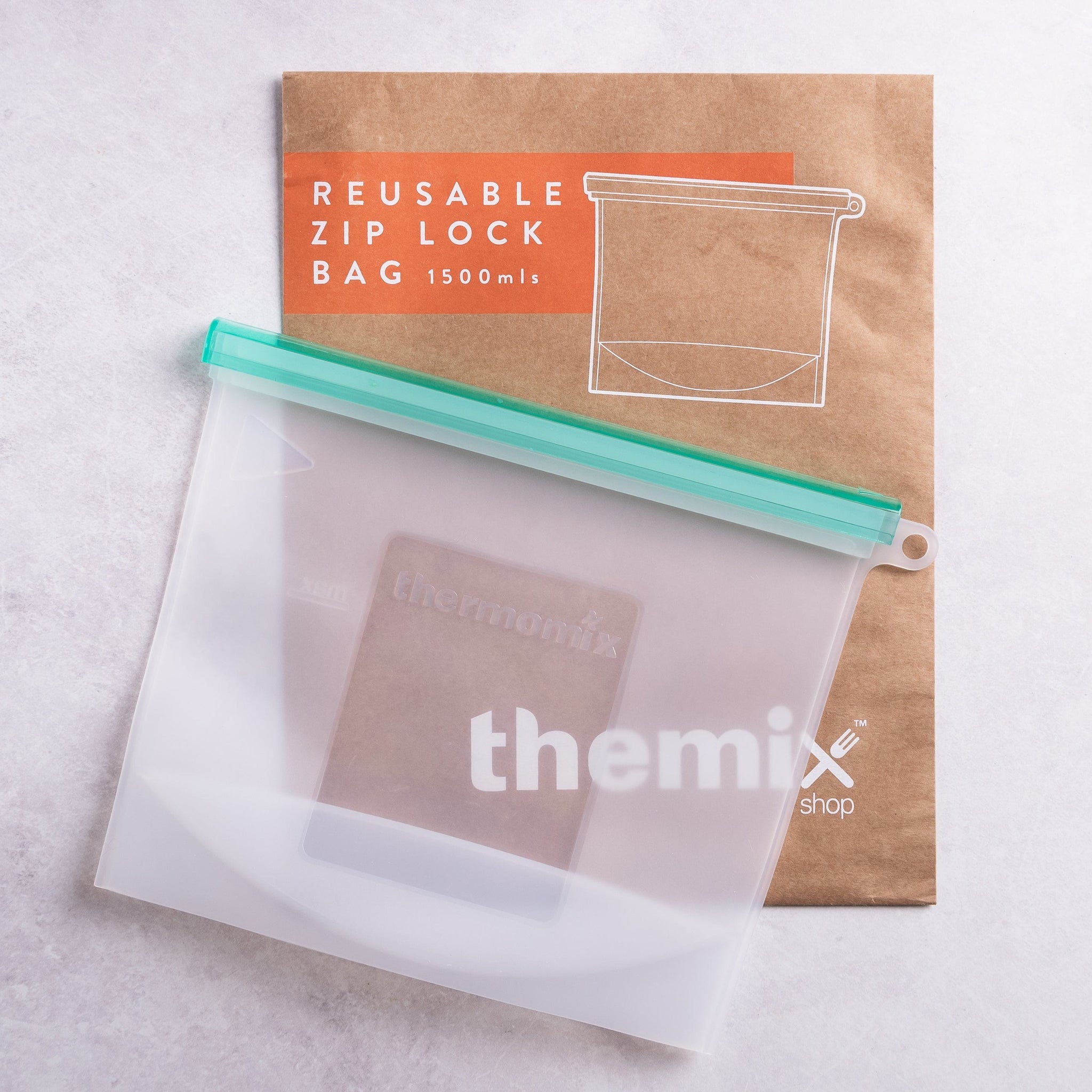 Thermomix-New-Zealand TheMix Shop Zip Lock Pouch Storage Green Large Silicone Zip Lock Pouch 1.5L Green